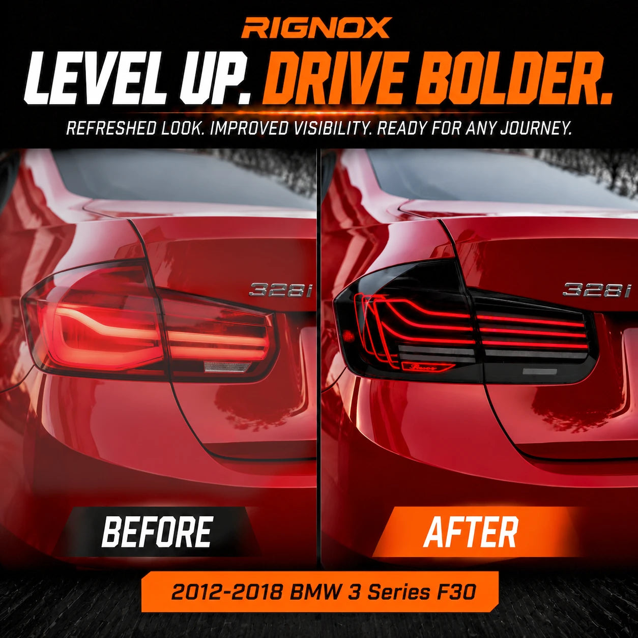 2012-2018 BMW 3 Series F30 Sequential Laser LED Tail Lights — level up — T-3F30-SW