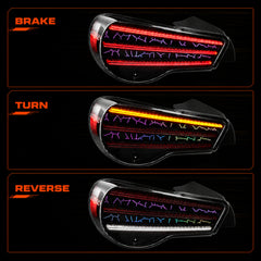 2012-2020 Toyota GT86 / Subaru BRZ / Scion FR-S Sequential LED Tail Lights — RGB brake turn reverse - T-GT86-SRGB