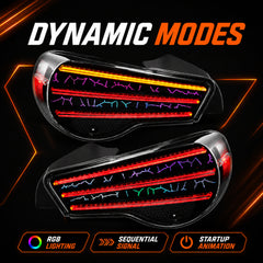 2012-2020 Toyota GT86 / Subaru BRZ / Scion FR-S Sequential LED Tail Lights — RGB dynamic modes - T-GT86-SRGB