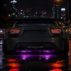 2012-2020 Toyota GT86 / Subaru BRZ / Scion FR-S Sequential LED Tail Lights — RGB installed night - T-GT86-SRGB