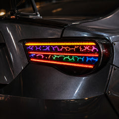 2012-2020 Toyota GT86 / Subaru BRZ / Scion FR-S Sequential LED Tail Lights — RGB lens close up - T-GT86-SRGB