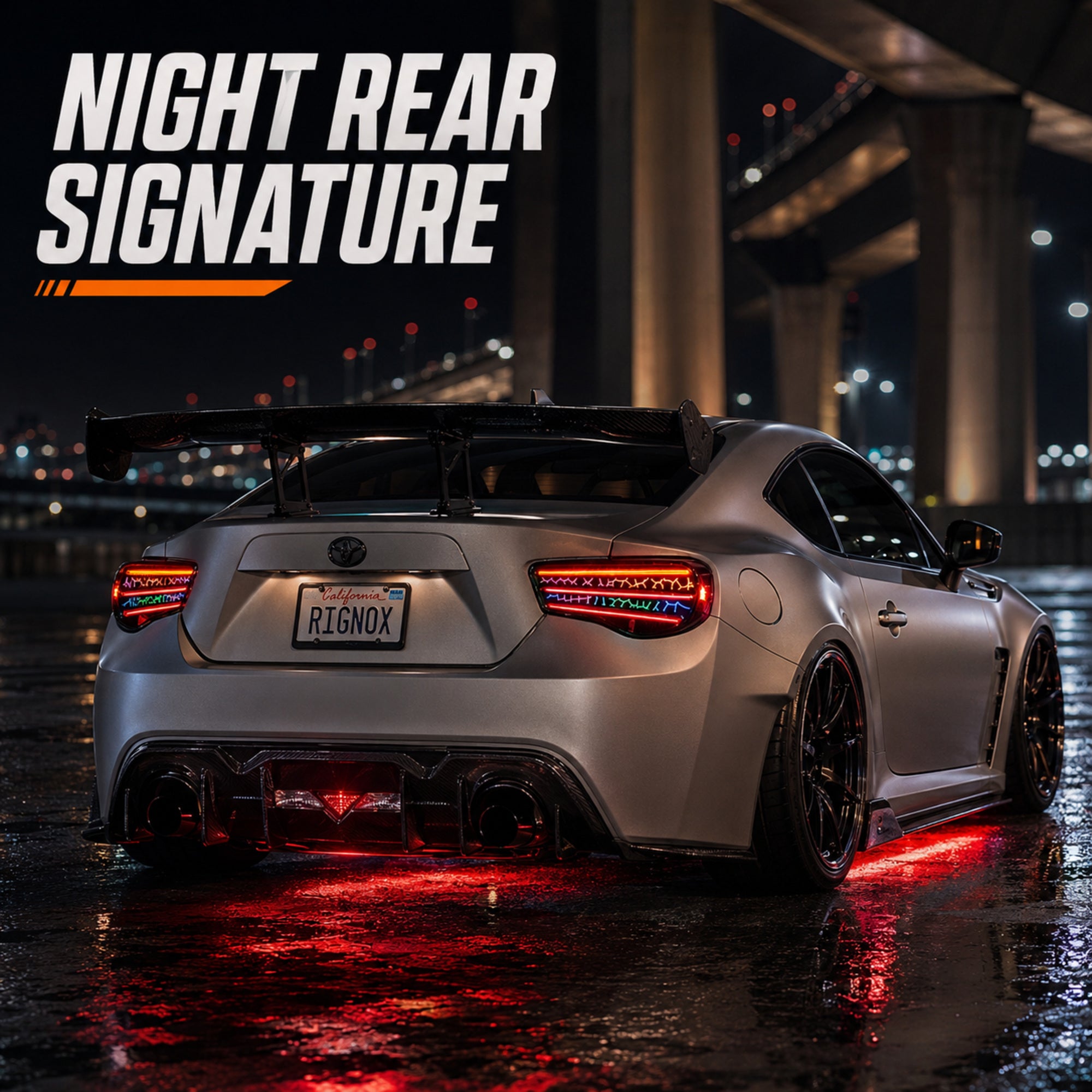 2012-2020 Toyota GT86 / Subaru BRZ / Scion FR-S Sequential LED Tail Lights — RGB night rear signature - T-GT86-SRGB