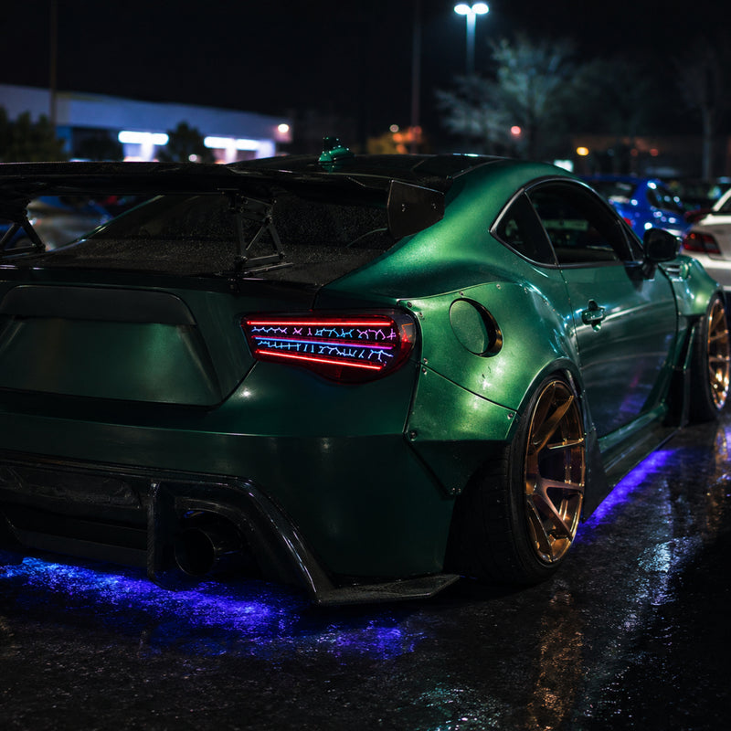 2012-2020 Toyota GT86 / Subaru BRZ / Scion FR-S Sequential LED Tail Lights — RGB rear45 - T-GT86-SRGB