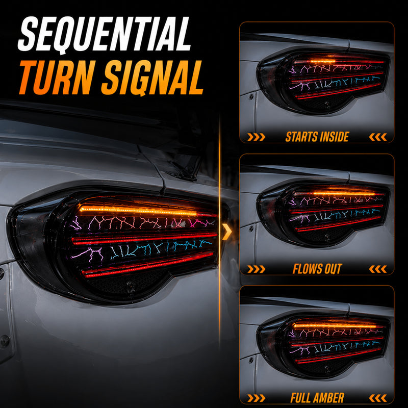 2012-2020 Toyota GT86 / Subaru BRZ / Scion FR-S Sequential LED Tail Lights — RGB sequential signal - T-GT86-SRGB