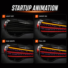 2012-2020 Toyota GT86 / Subaru BRZ / Scion FR-S Sequential LED Tail Lights — RGB startup animation - T-GT86-SRGB