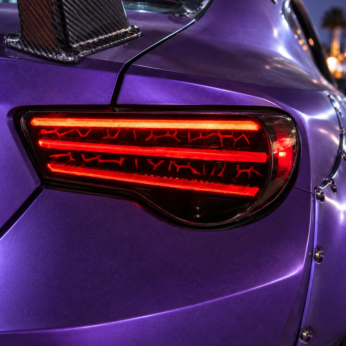 2012-2020 Toyota GT86 / Subaru BRZ / Scion FR-S Sequential LED Tail Lights — installed detail — T-GT86-SR