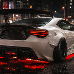 2012-2020 Toyota GT86 / Subaru BRZ / Scion FR-S Sequential LED Tail Lights — smoke red rear45 degree - T-GT86-SR