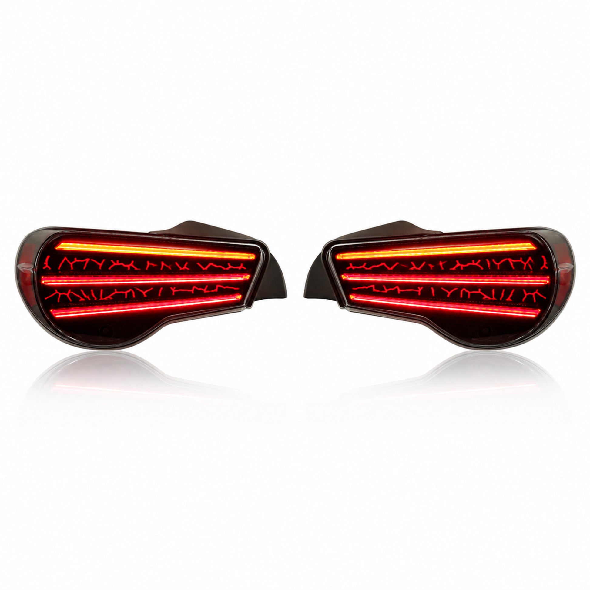 2012-2020 Toyota GT86 / Subaru BRZ / Scion FR-S Sequential LED Tail Lights — smoke red white background main - T-GT86-SR