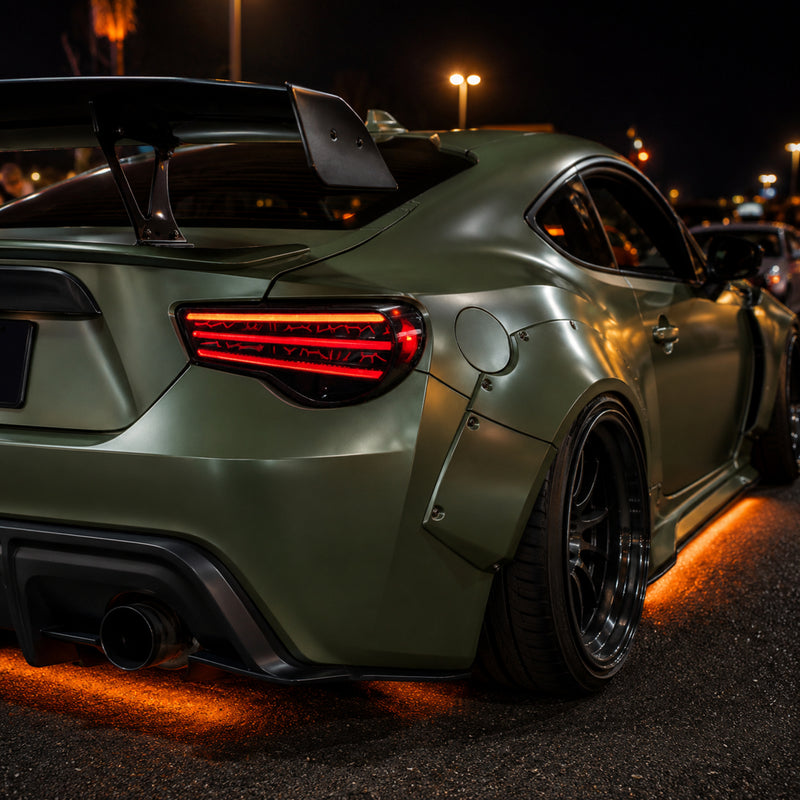 2012-2020 Toyota GT86 / Subaru BRZ / Scion FR-S Sequential LED Tail Lights — smoked white rear45 degree - T-GT86-SW