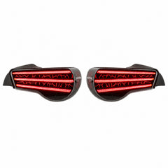 2012-2020 Toyota GT86 / Subaru BRZ / Scion FR-S Sequential LED Tail Lights — smoked white white background lit - T-GT86-SW