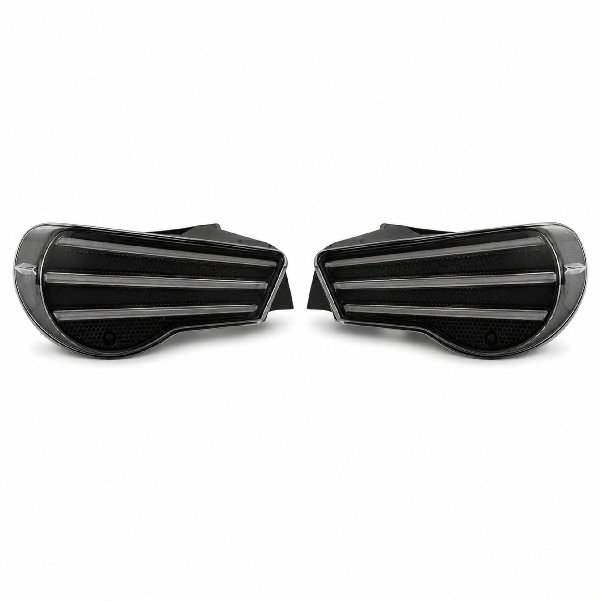 2012-2020 Toyota GT86 / Subaru BRZ / Scion FR-S Sequential LED Tail Lights — smoked white white background unlit - T-GT86-SW