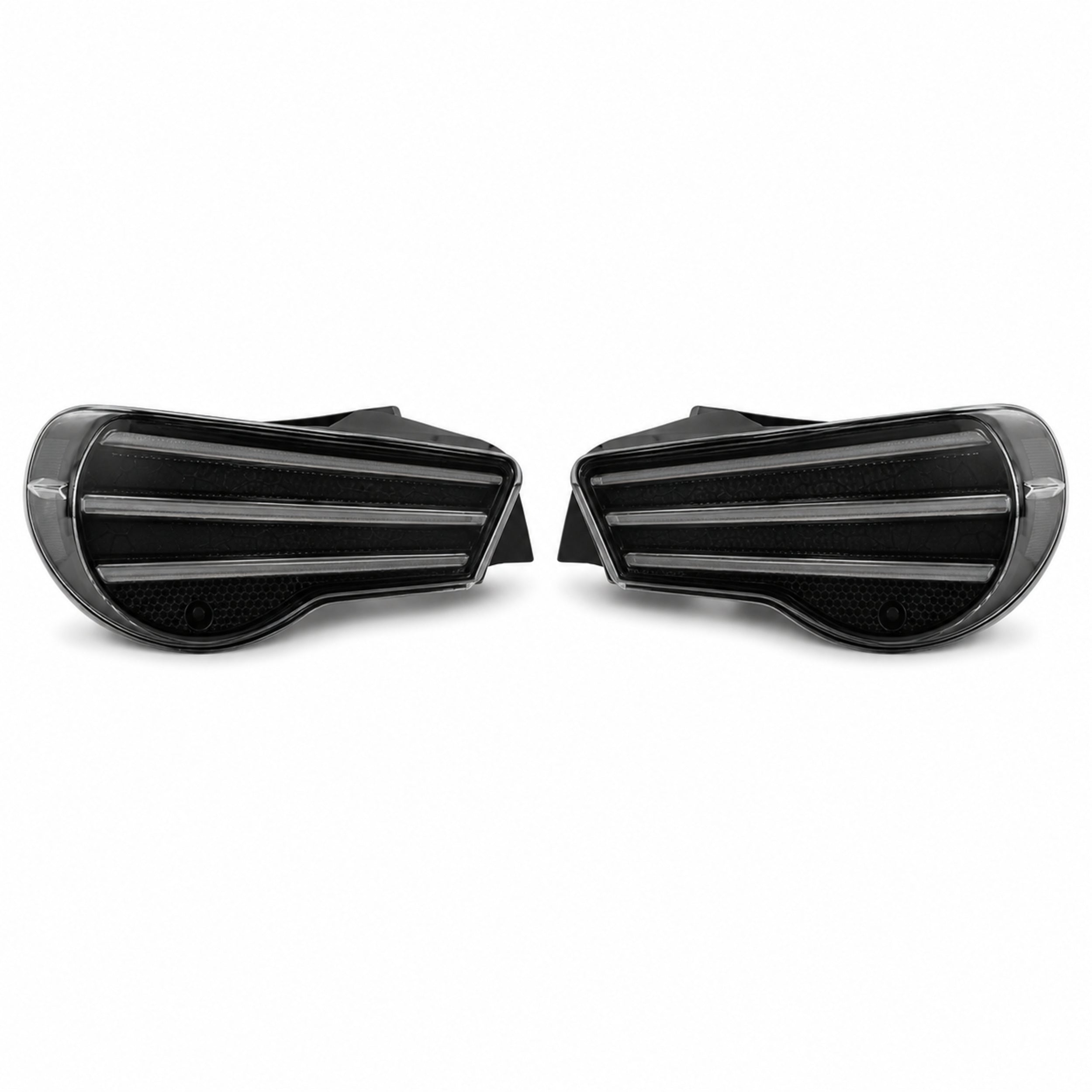 2012-2020 Toyota GT86 / Subaru BRZ / Scion FR-S Sequential LED Tail Lights — smoked white white background unlit - T-GT86-SW
