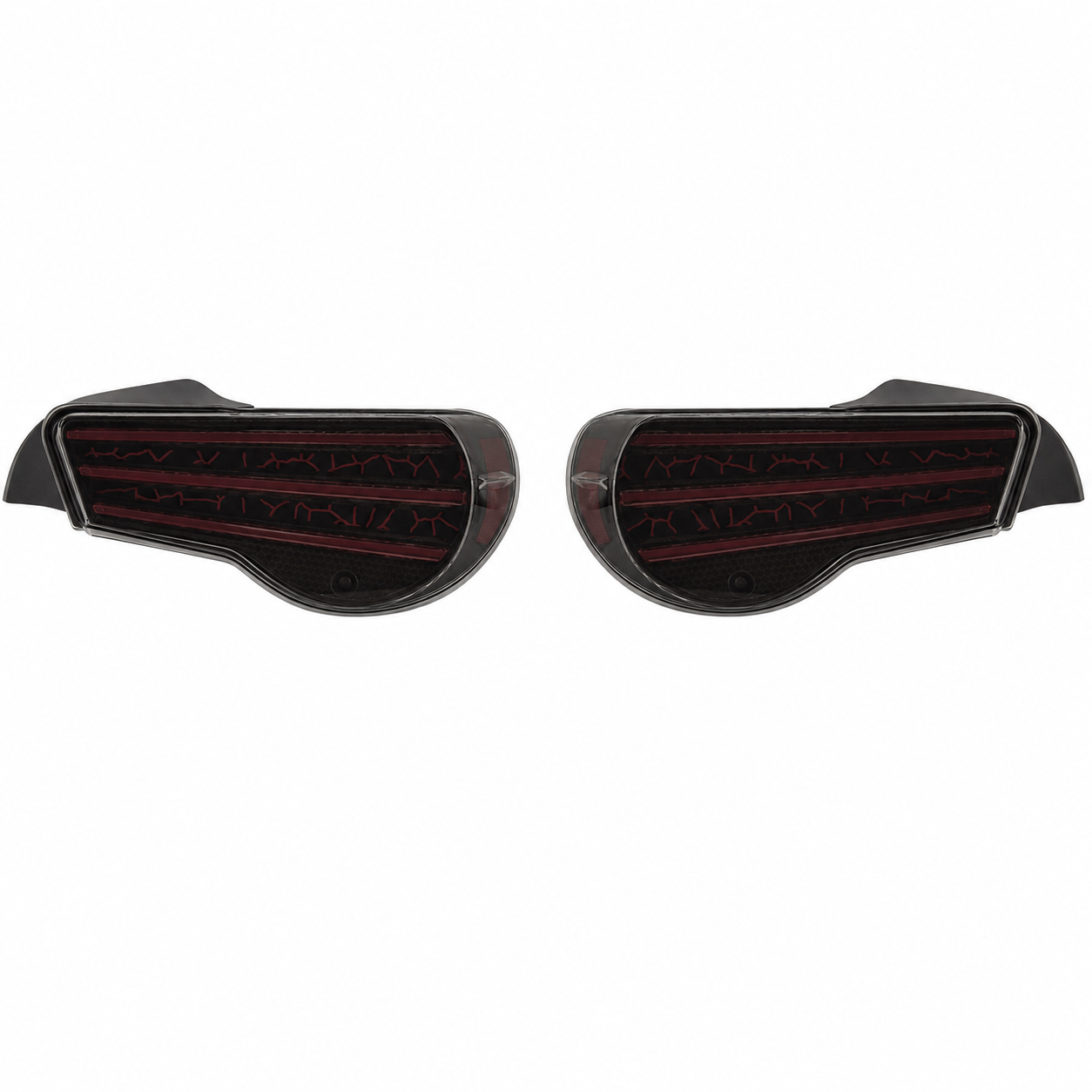 2012-2020 Toyota GT86 / Subaru BRZ / Scion FR-S Sequential LED Tail Lights — smoke red white background unlit - T-GT86-SR