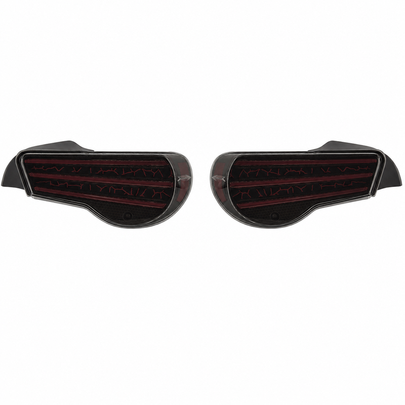 2012-2020 Toyota GT86 / Subaru BRZ / Scion FR-S Sequential LED Tail Lights — smoke red white background unlit - T-GT86-SR
