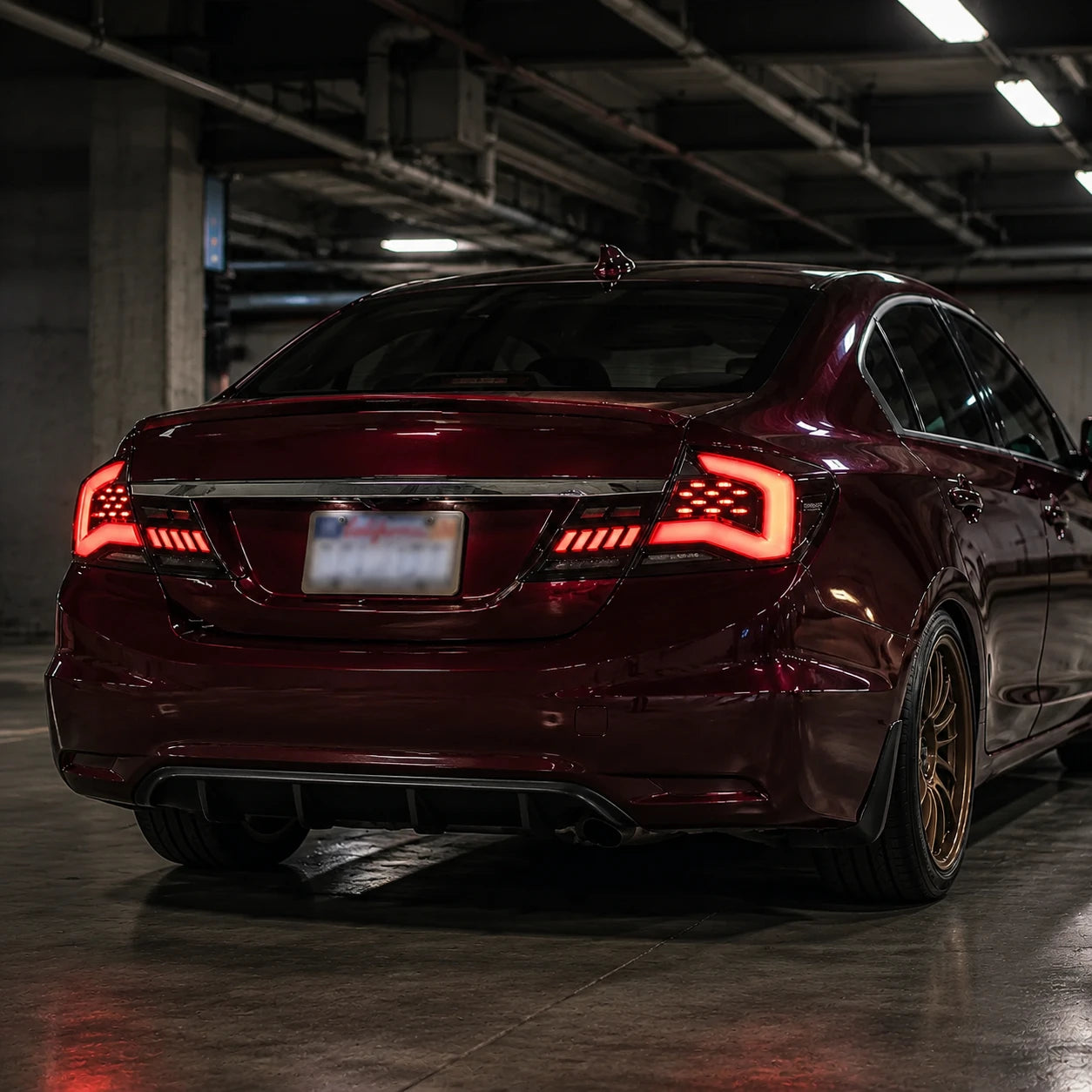 2013-2015 Honda Civic 9th Gen Sedan Sequential LED Tail Lights Assembly — parking lot eye-catching —T-CIV13-SR