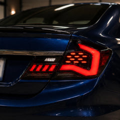 2013-2015 Honda Civic 9th Gen Sedan Sequential LED Tail Lights Assembly — rear end confidence —T-CIV13-SR