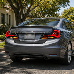 2013-2015 Honda Civic 9th Gen Sedan Sequential LED Tail Lights Assembly — street parking view —T-CIV13-SR