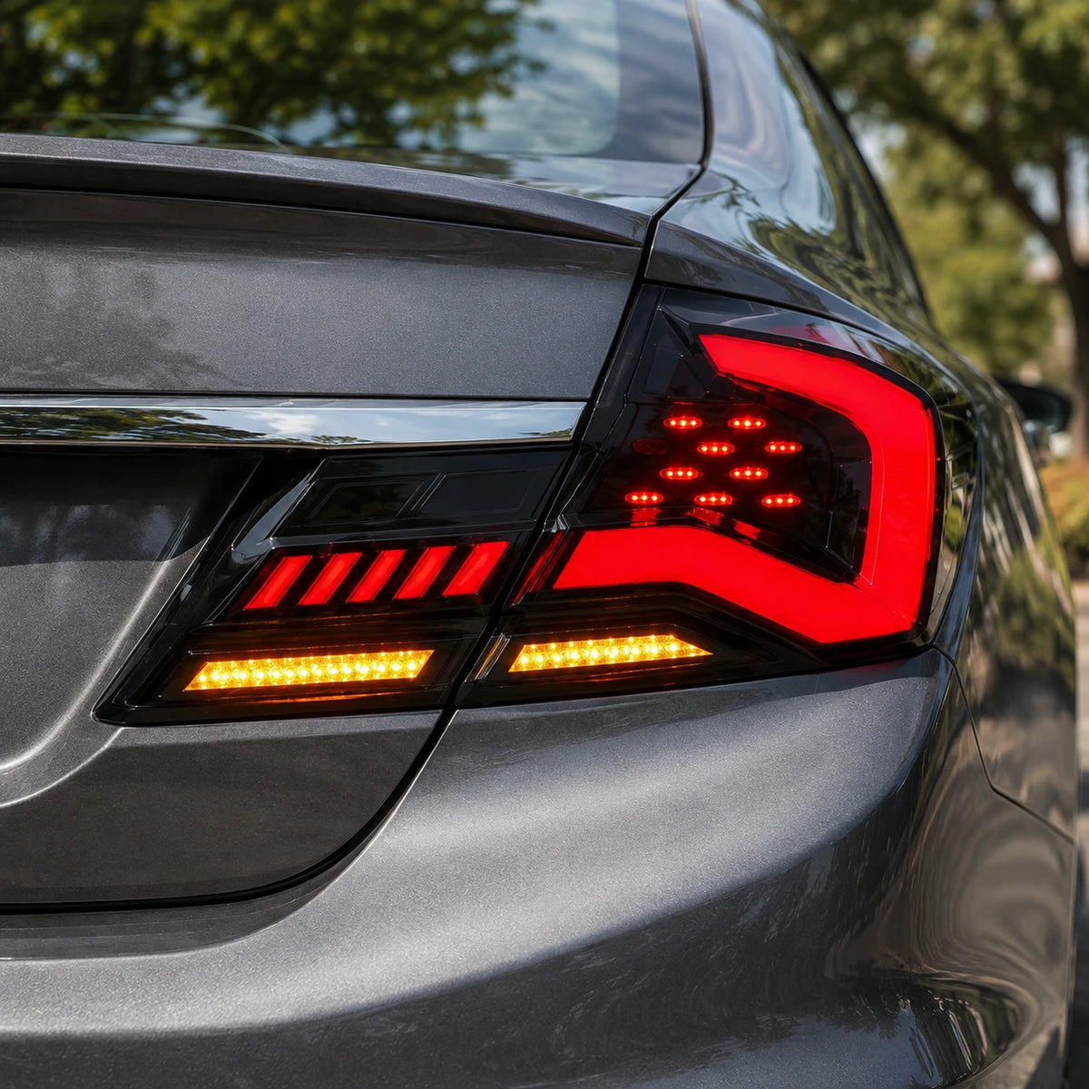 2013-2015 Honda Civic 9th Gen Sedan Sequential LED Tail Lights Assembly — well-designed details —T-CIV13-SR