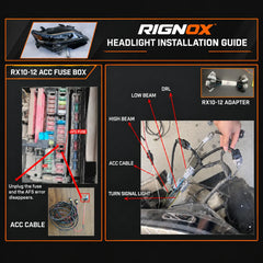 2013-2015 Lexus RX350 / RX450h LED Quad Projector Headlights Assembly — Pair — Installation and wiring guide — H-RX13-4P