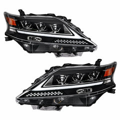 2013-2015 Lexus RX350 / RX450h LED Quad Projector Headlights Assembly — Pair — Pair of headlights on white background — H-RX13-4P