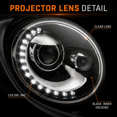 2013-2018 Volkswagen Beetle Projector Headlights (without bulb) — clear sequential detail03 — H-BTL13
