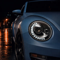 2013-2018 Volkswagen Beetle Projector Headlights (without bulb) — clear sequential scene01 — H-BTL13