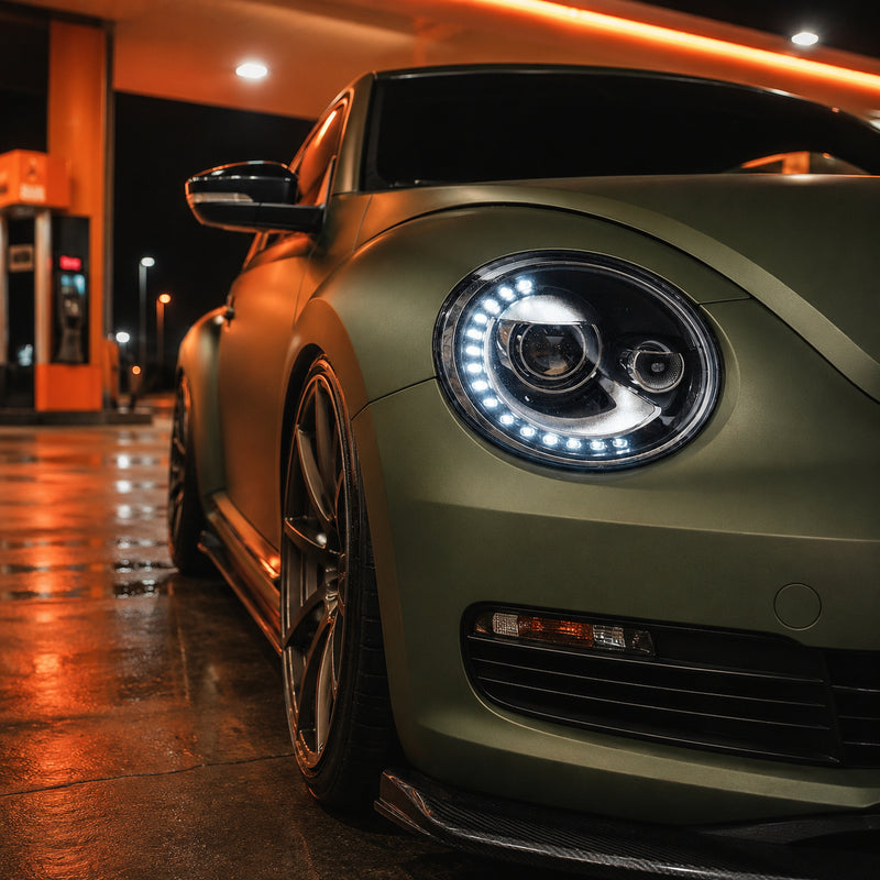 2013-2018 Volkswagen Beetle Projector Headlights (without bulb) — clear sequential scene03 — H-BTL13