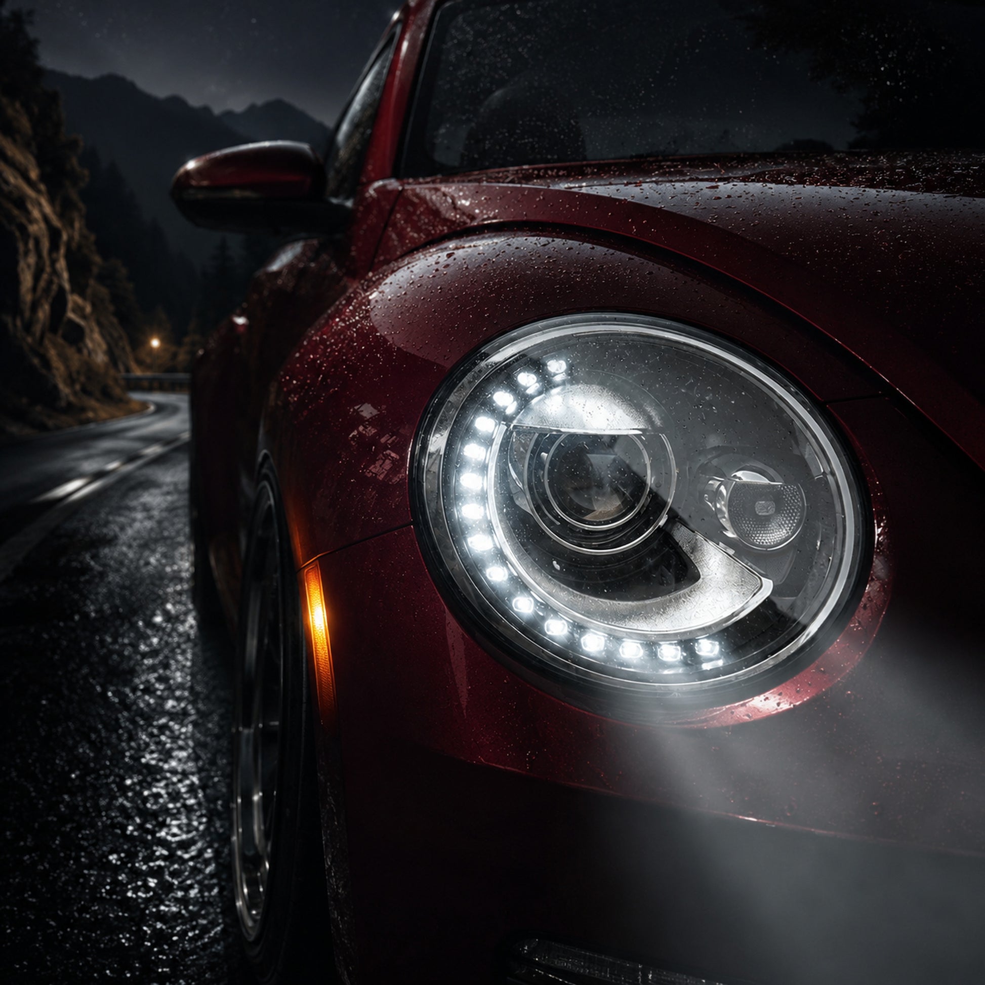 2013-2018 Volkswagen Beetle Projector Headlights (without bulb) — clear sequential scene04 — H-BTL13