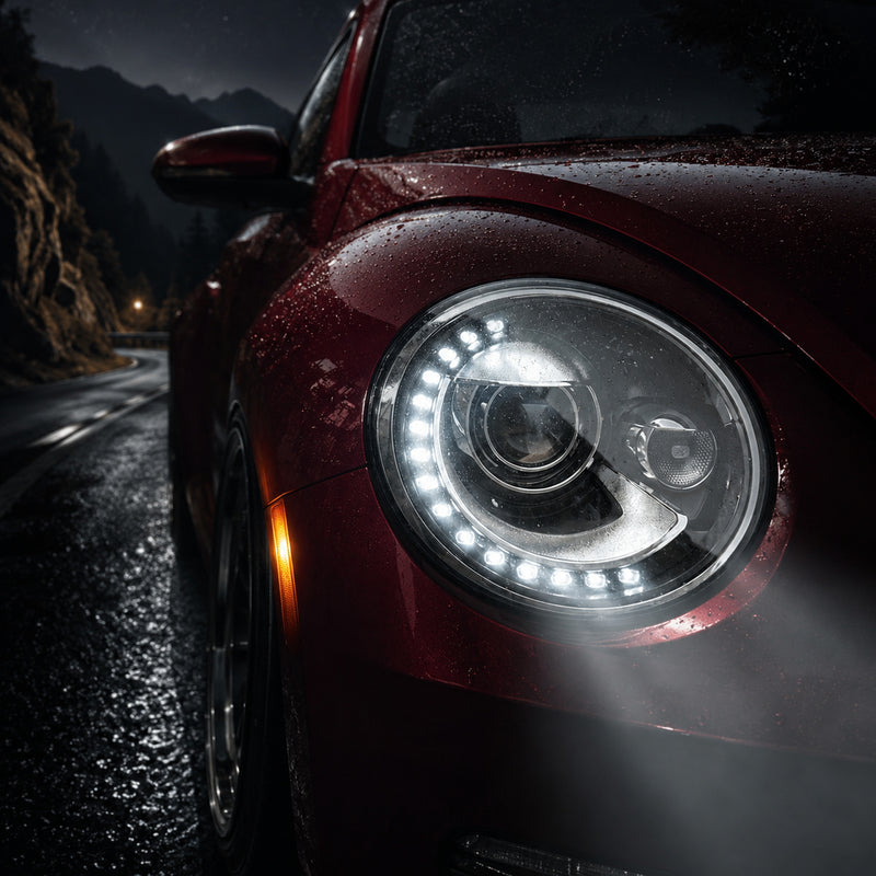 2013-2018 Volkswagen Beetle Projector Headlights (without bulb) — clear sequential scene04 — H-BTL13