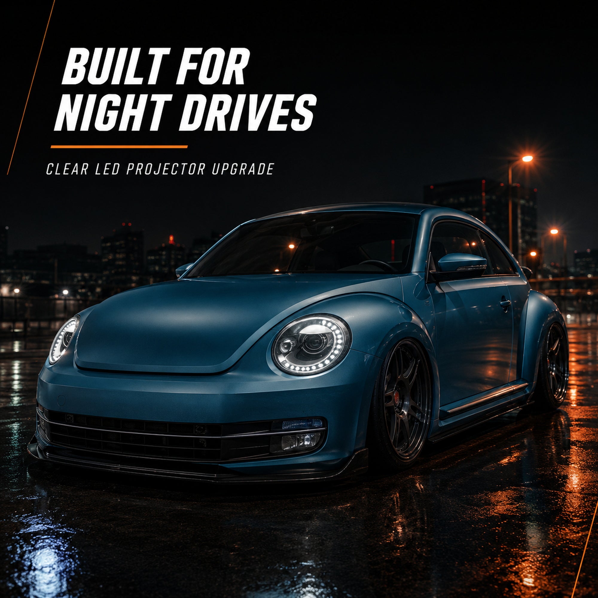 2013-2018 Volkswagen Beetle Projector Headlights (without bulb) — clear sequential scene06