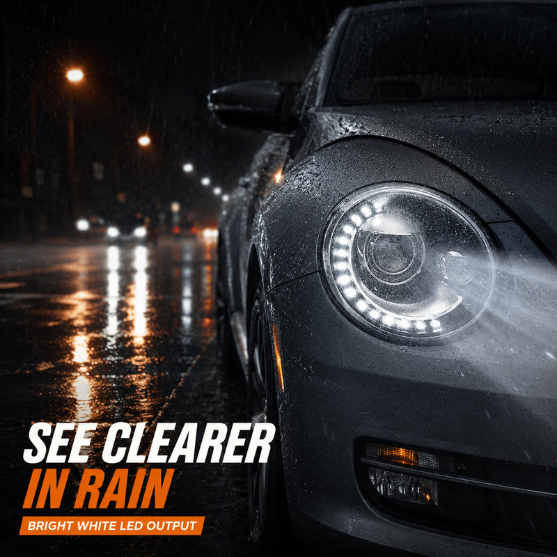 2013-2018 Volkswagen Beetle Projector Headlights (without bulb) — clear sequential scene07 — H-BTL13