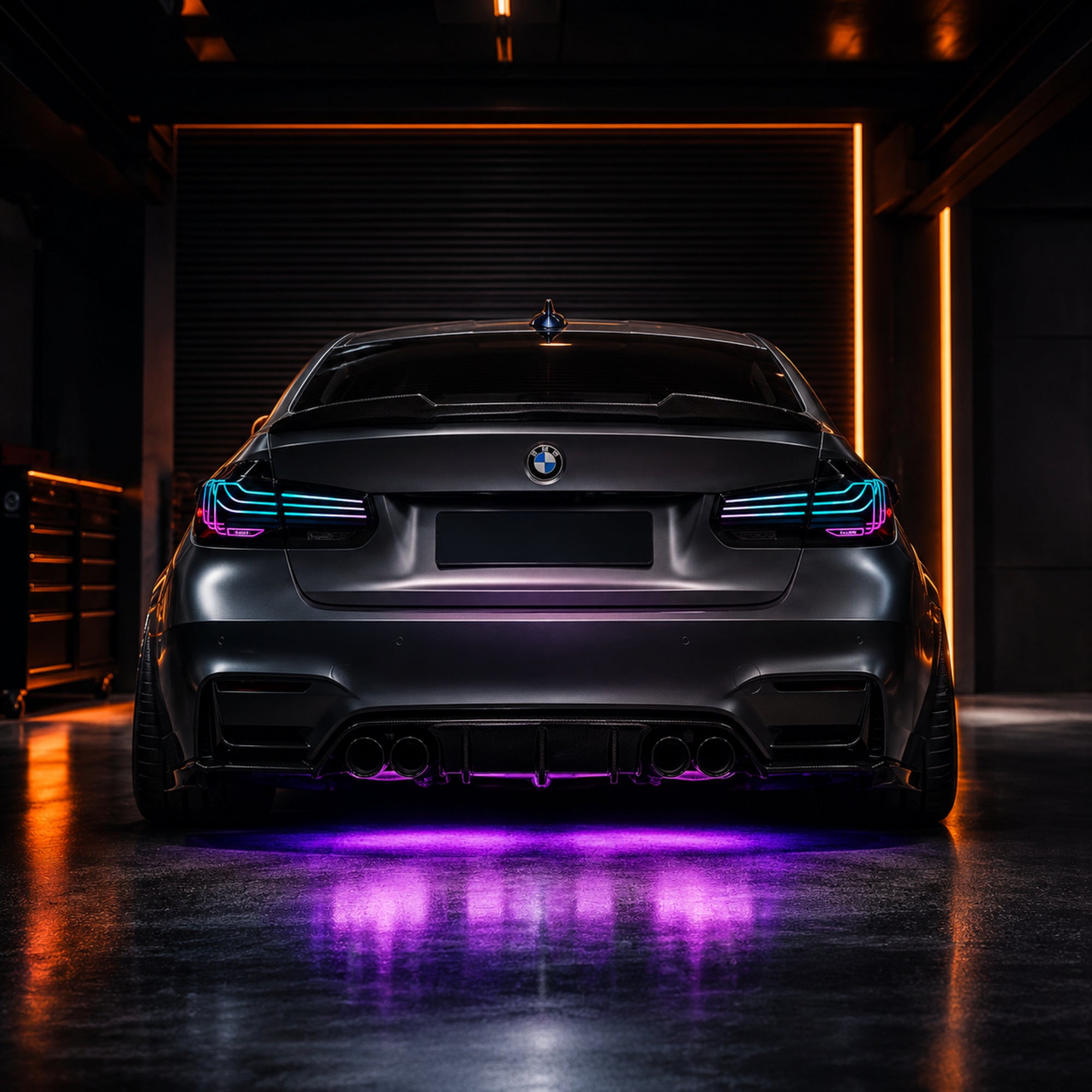 2013-2019 BMW 3 Series F30/F35 Sequential Laser LED Tail Lights — rgblaser line garage show - T-3F30-SRGB