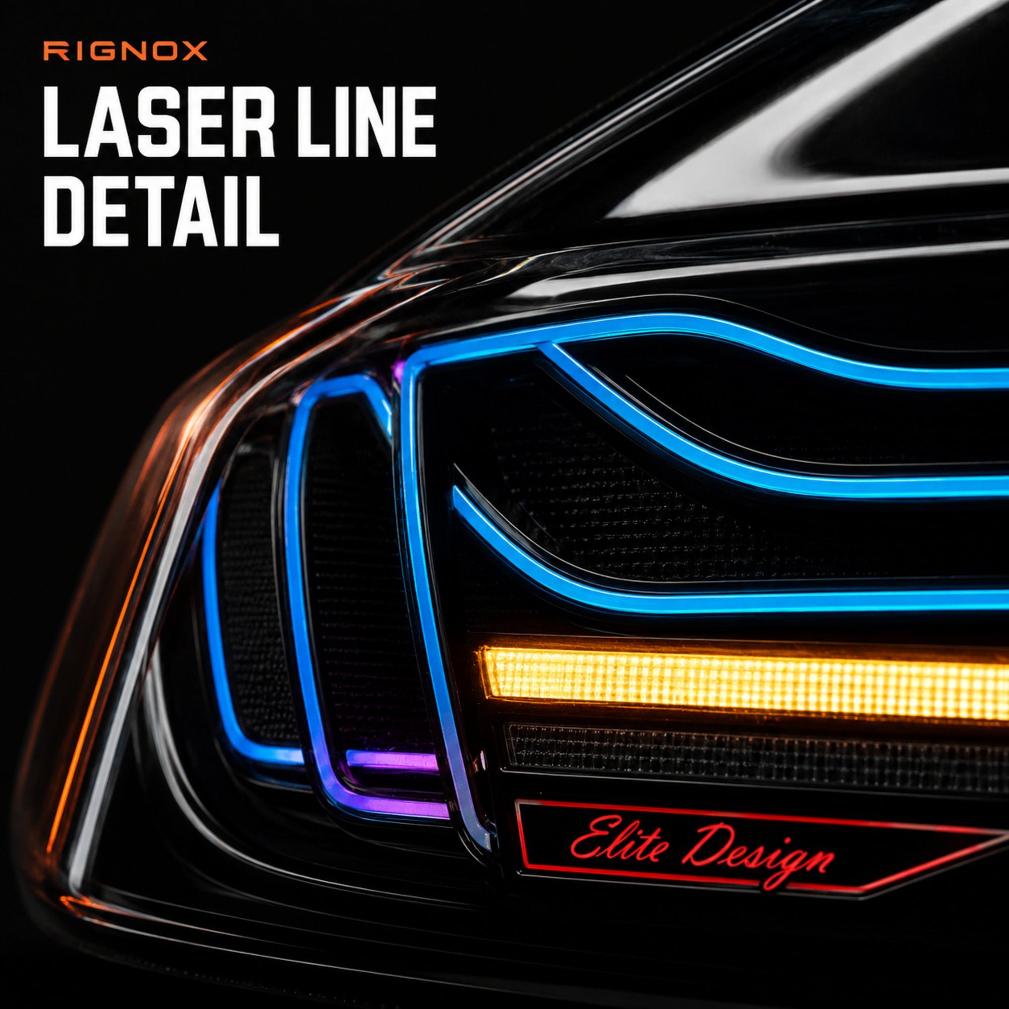 2013-2019 BMW 3 Series F30/F35 Sequential Laser LED Tail Lights — rgblaser line lens close up - T-3F30-SRGB