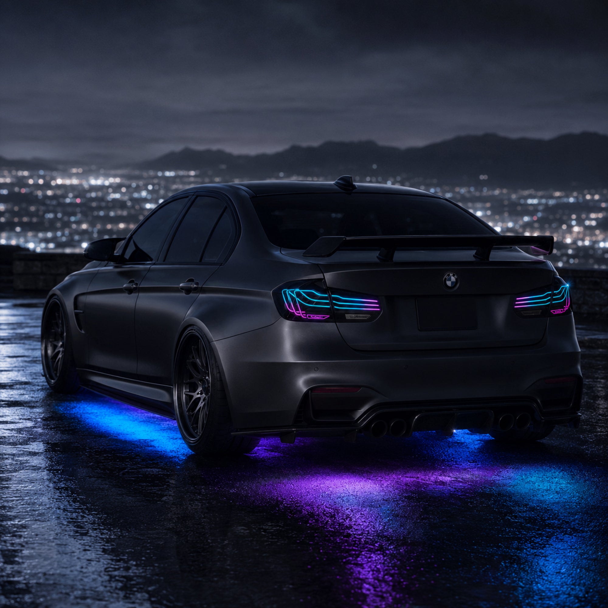 2013-2019 BMW 3 Series F30/F35 LED Tail Lights | RGB or Smoke White Laser Line