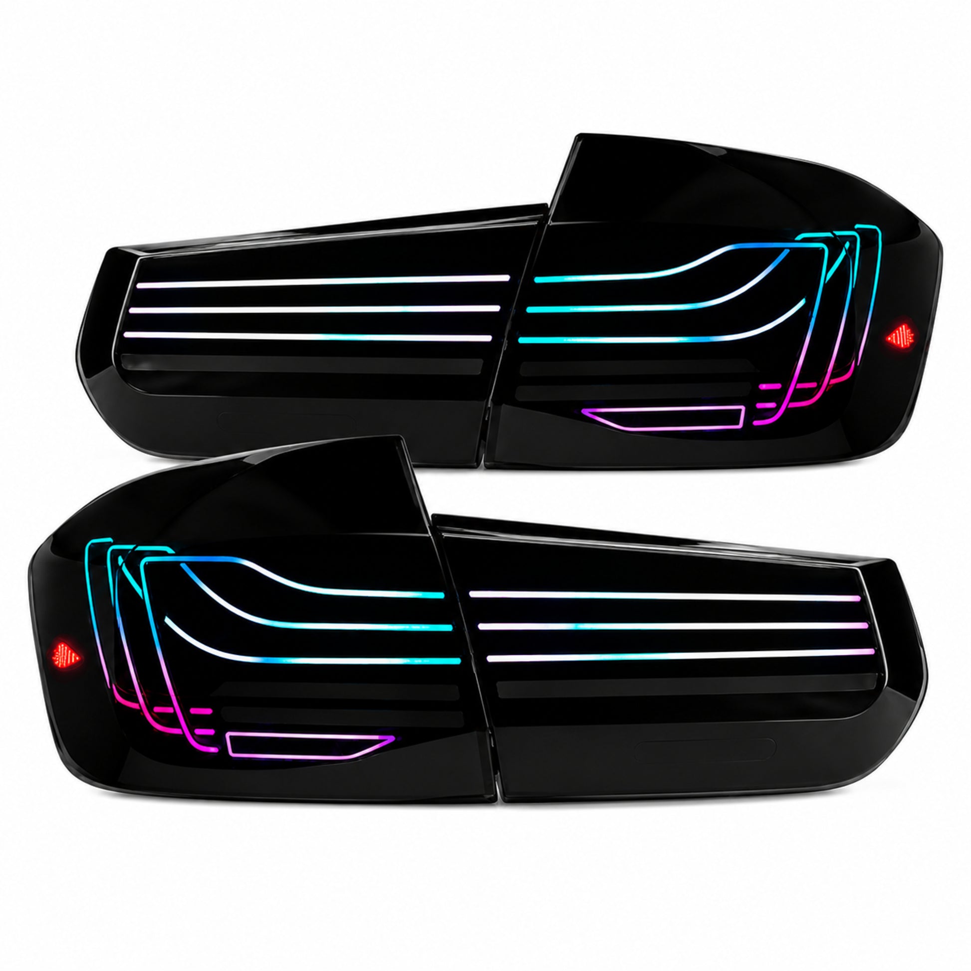 2013-2019 BMW 3 Series F30/F35 Sequential Laser LED Tail Lights — rgblaser line white background - T-3F30-SRGB