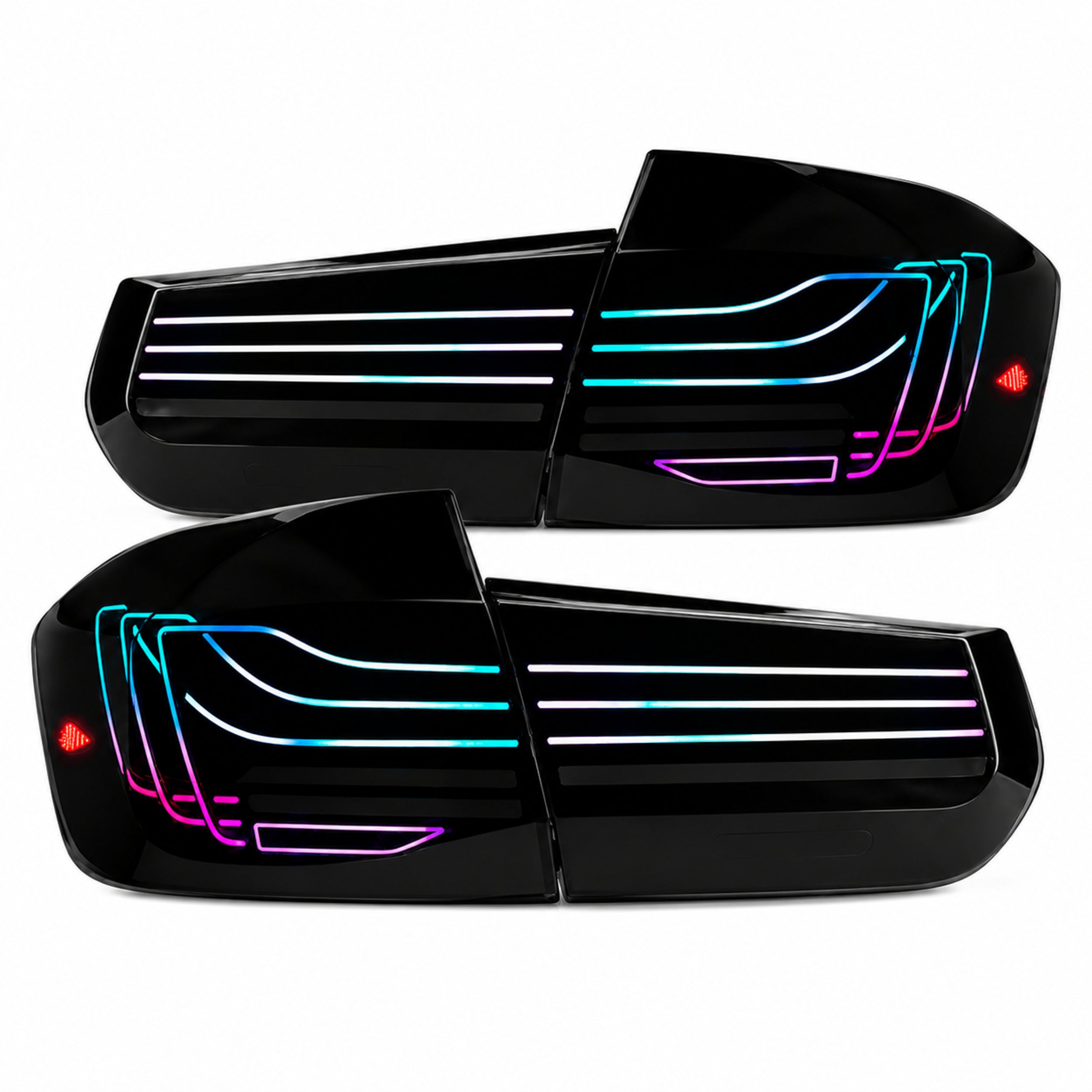 2013-2019 BMW 3 Series F30/F35 LED Tail Lights | RGB or Smoke White Laser Line