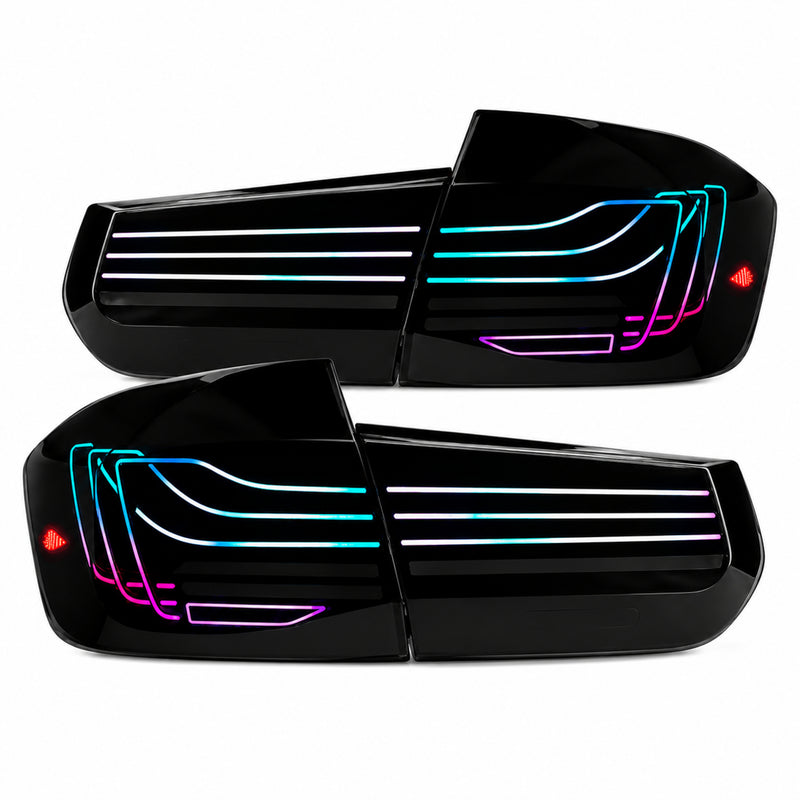 2013-2019 BMW 3 Series F30/F35 Sequential Laser LED Tail Lights — rgblaser line white background - T-3F30-SRGB