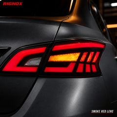 2013-2019 Nissan Sentra Sequential LED Tail Lights — smoke red sequential turn signal close up detail