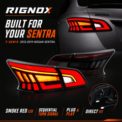 2013-2019 Nissan Sentra Sequential LED Tail Lights — smoke red sequential turn signal selling points summary
