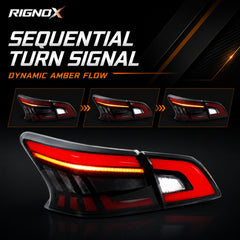2013-2019 Nissan Sentra Sequential LED Tail Lights — smoke red sequential turn signal sequential turn signal function