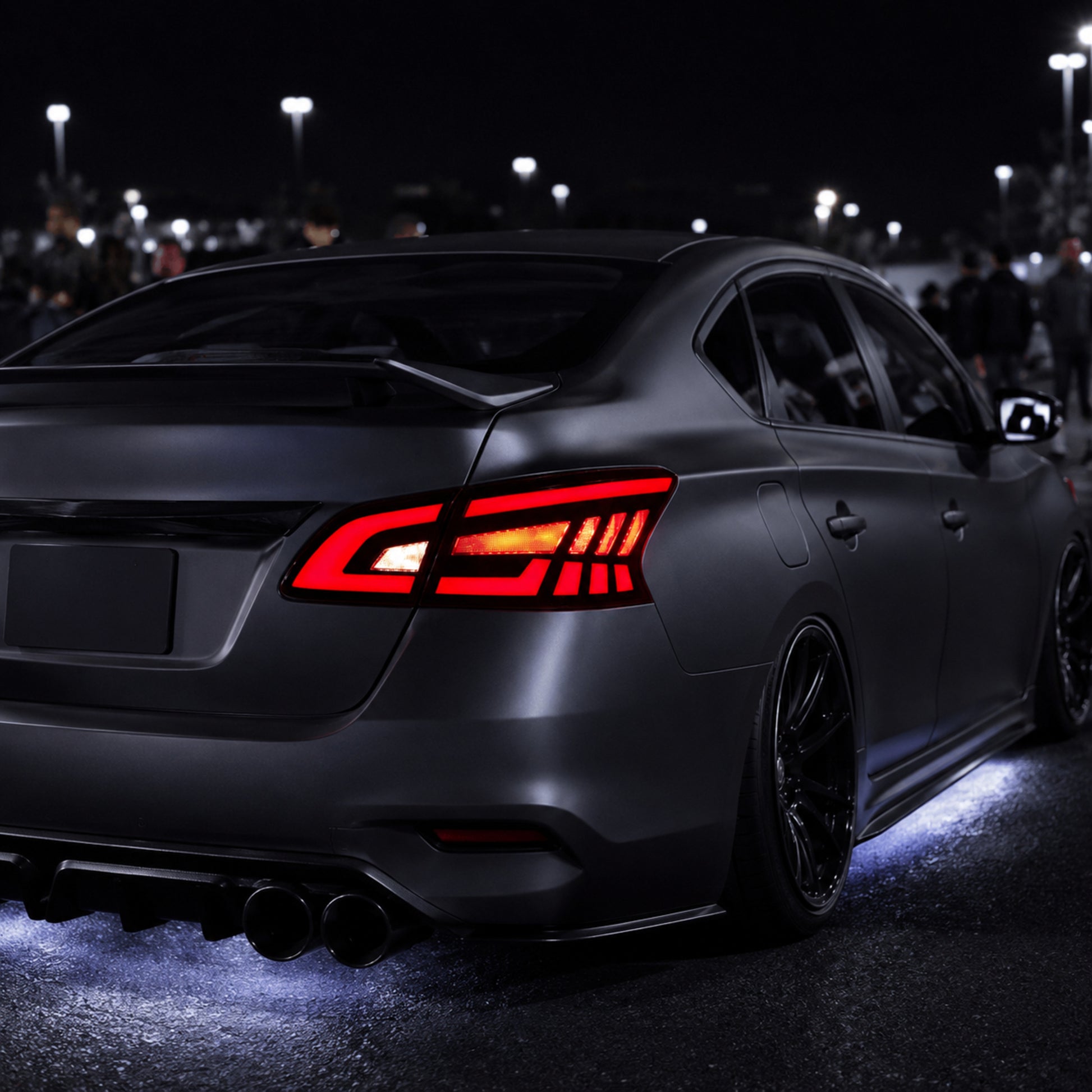 2013-2019 Nissan Sentra Sequential LED Tail Lights — smoke red sequential turn signal side rear45 no text
