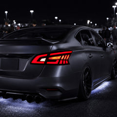 2013-2019 Nissan Sentra Sequential LED Tail Lights — smoke red sequential turn signal side rear45 no text