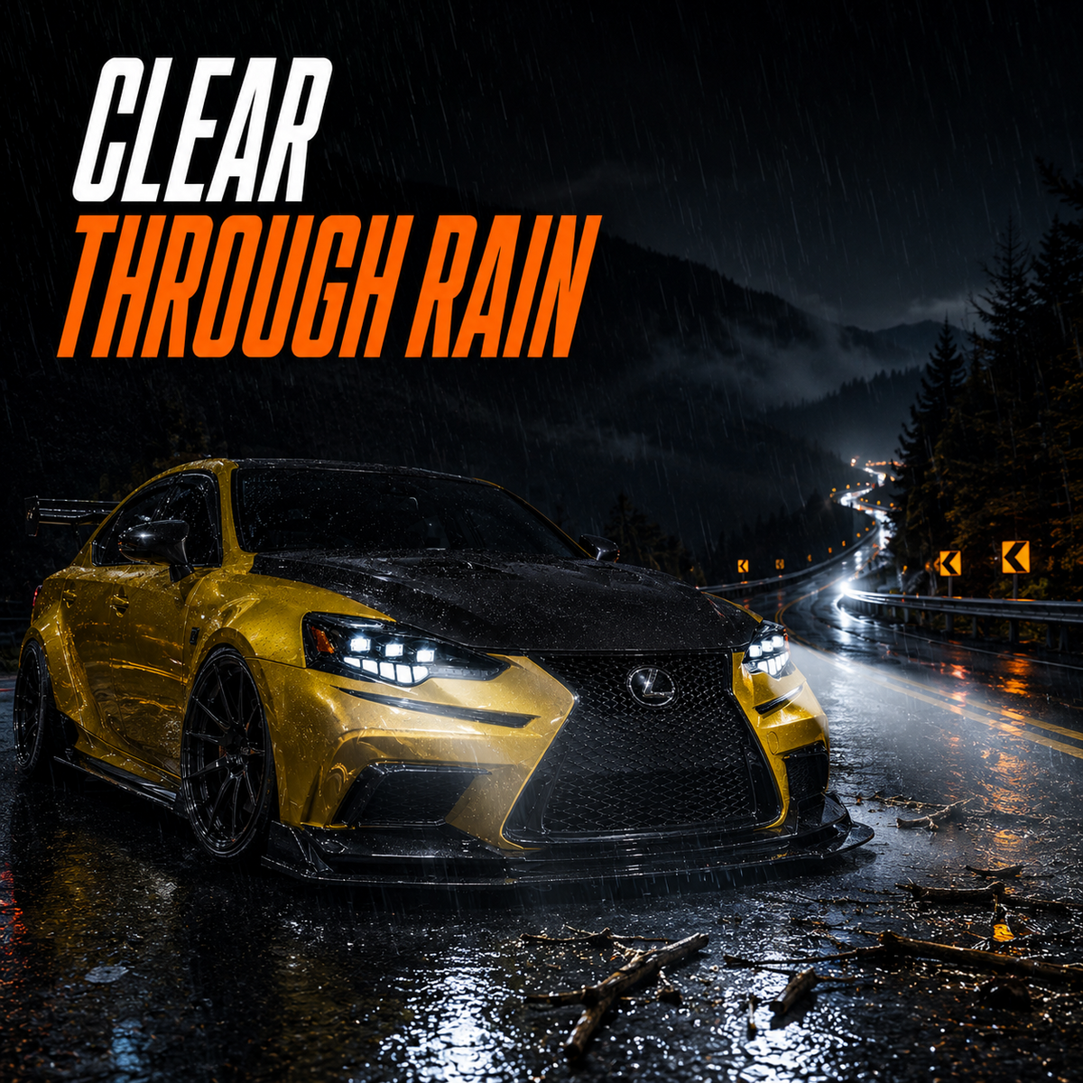 2014-2016 Lexus IS250 / IS200t / IS300 / IS350 LED Triple Projector Headlights — rain visibility — H-IS14
