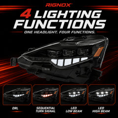 2014-2016 Lexus IS250 / IS200t / IS300 / IS350 LED Triple Projector Headlights — sequential four functions
