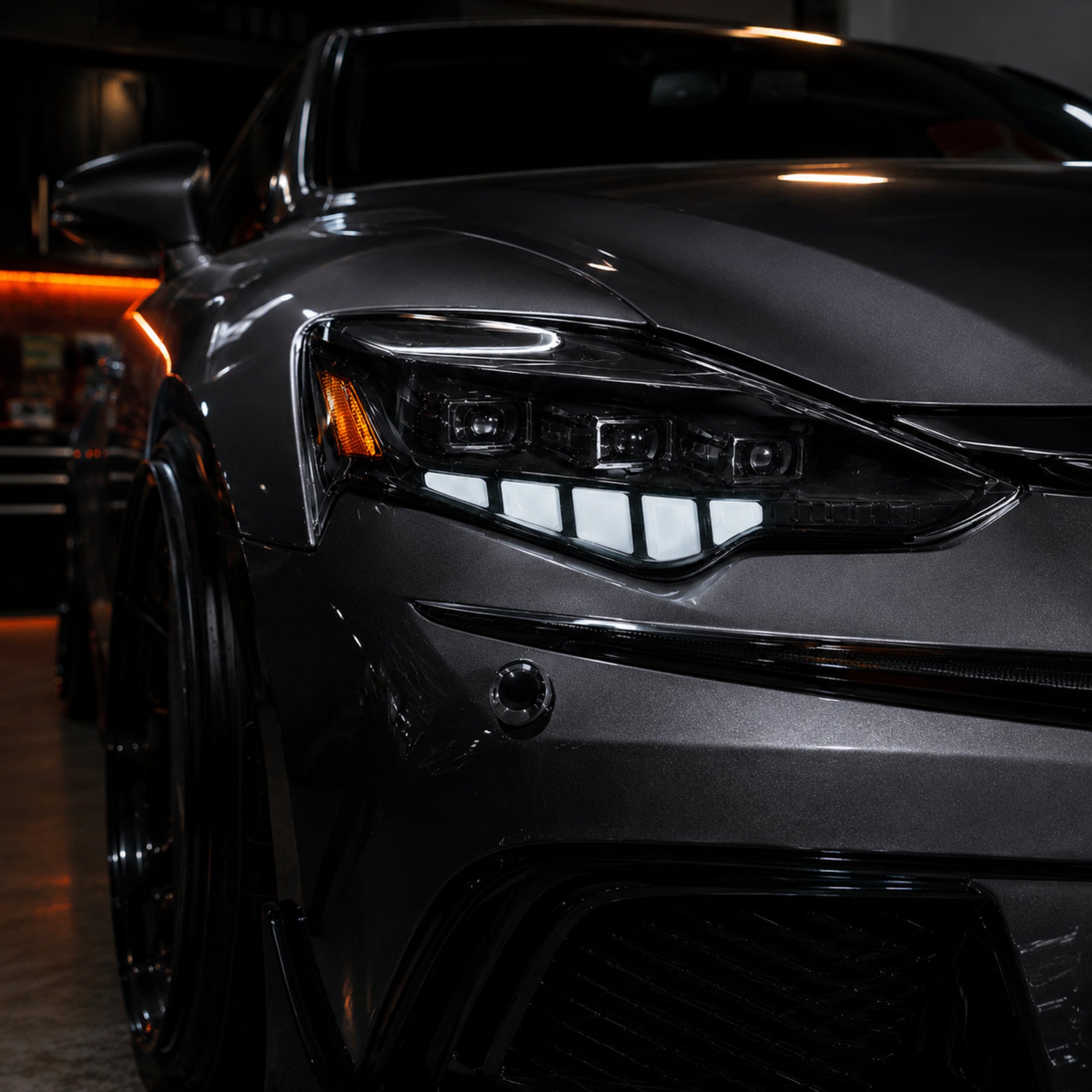 2014-2016 Lexus IS250 / IS200t / IS300 / IS350 LED Triple Projector Headlights — sequential garage detail