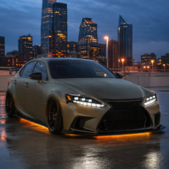 2014-2016 Lexus IS250 / IS200t / IS300 / IS350 LED Triple Projector Headlights — sequential matte olive parking