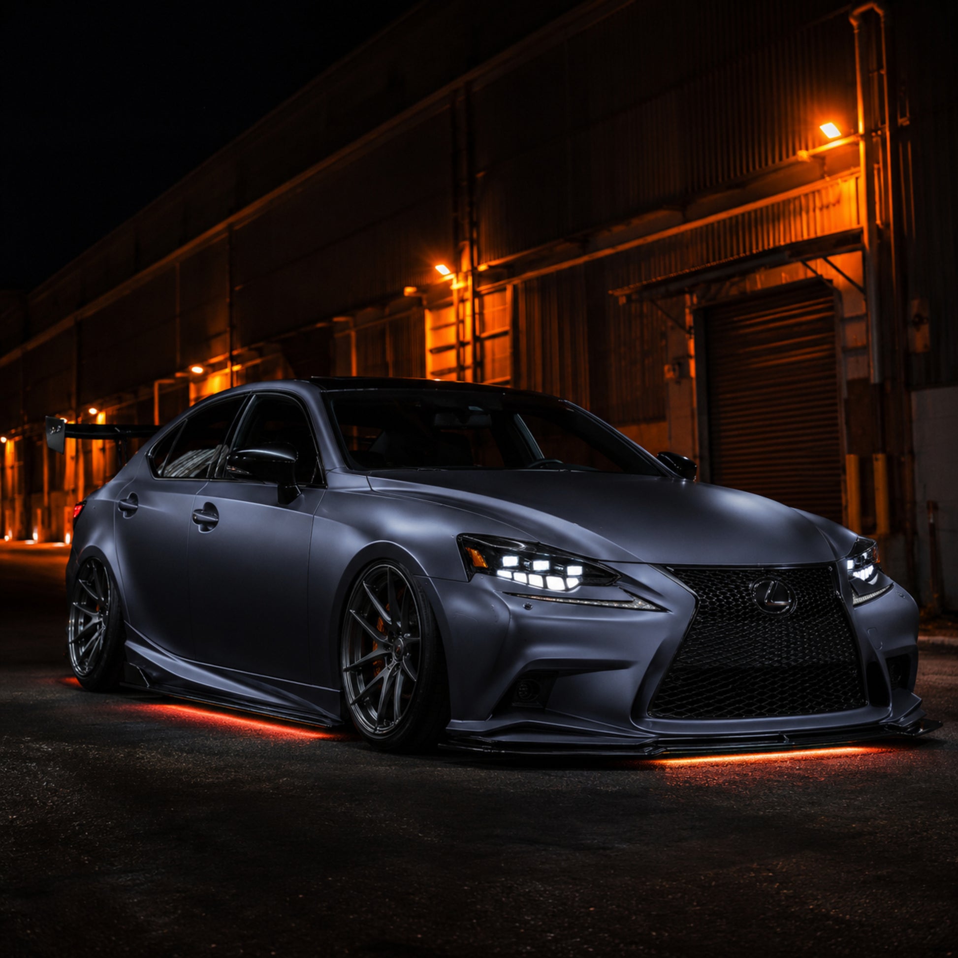 2014-2016 Lexus IS250 / IS200t / IS300 / IS350 LED Triple Projector Headlights — sequential satin blue night
