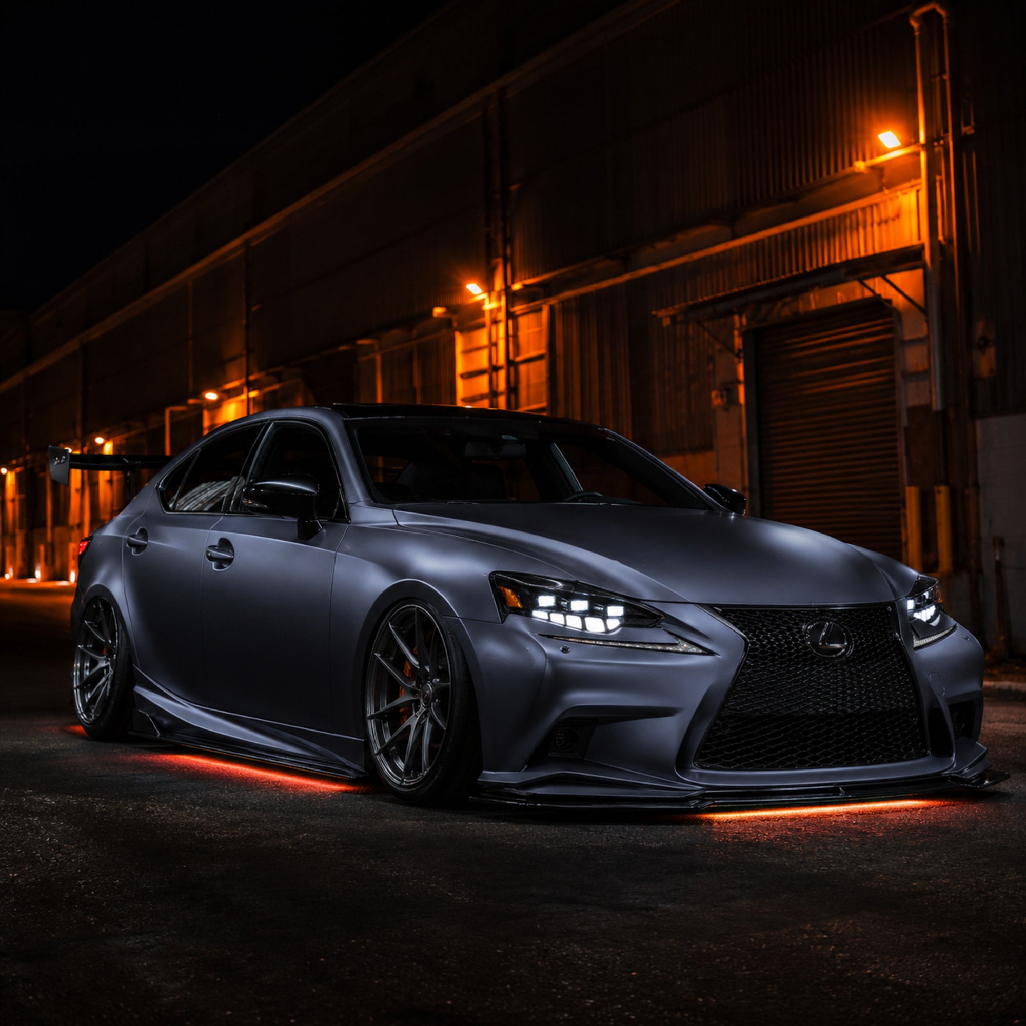 2014-2016 Lexus IS250 / IS200t / IS300 / IS350 LED Triple Projector Headlights — sequential satin blue night