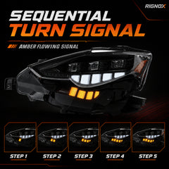 2014-2016 Lexus IS250 / IS200t / IS300 / IS350 LED Triple Projector Headlights — sequential turn signal states