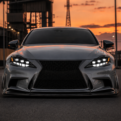 2014-2016 Lexus IS250 / IS200t / IS300 / IS350 LED Triple Projector Headlights — sequential dusk front complete